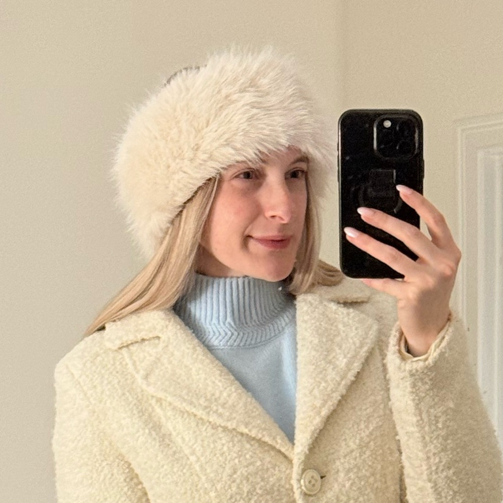 Faux fur Capri ski headband, winter hair wrap hat